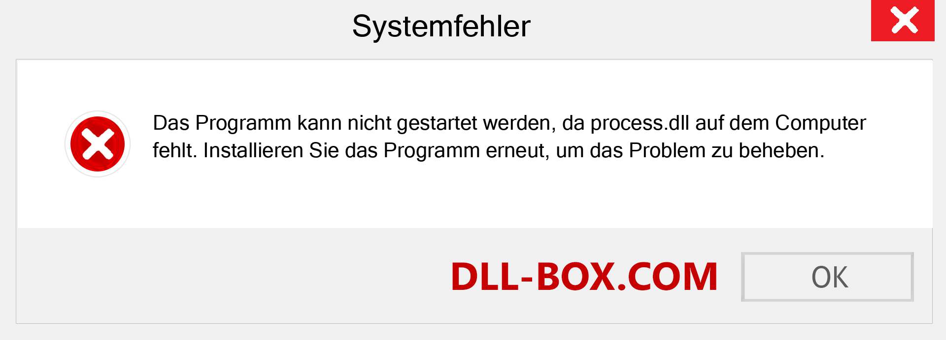 process.dll-Datei fehlt?. Download für Windows 7, 8, 10 - Fix process dll Missing Error unter Windows, Fotos, Bildern