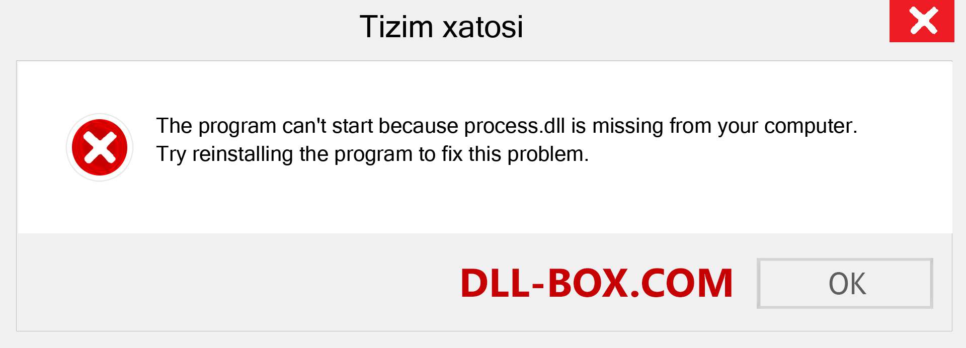 process.dll fayli yo'qolganmi?. Windows 7, 8, 10 uchun yuklab olish - Windowsda process dll etishmayotgan xatoni tuzating, rasmlar, rasmlar